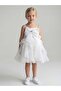 Girl's Stone Detailed Short Design Evening Dress