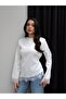 Women's Lace Detailed Back Tie Satin Blouse - 5