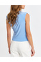 Women's Baby Blue Drawstring Sleeveless Blouse App1205-90 - 6