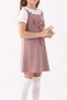 Girl's 2-Piece Dress (Double Face Fabric Dress+Embroidered Collared Blouse) 4-9 Years 12563 - 4