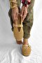 Sunder Beige Tape Detail Straw Women's Slippers