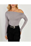 Women's Gray Boat Neck Blouse App1254 - 3
