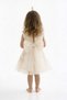 Rose Detailed Girls' Big Bow Dress Cream - 3