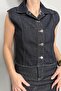 Denim Skirt Vest Set - 4