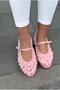 Neror Women's Ballet Flats Pink Tulle - 5