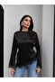 Women's Lace Detailed Back Tie Satin Blouse - 5