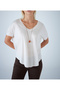Women's Ecru V-Neck Comfortable T-Shirt App1310 - 3