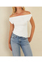 Women's White Boat Neck Blouse App1288 - 3
