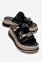 Women's Double Velcro Buckle Slippers Black