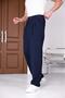 Men's Navy Blue Baggy Fit Relaxed Fit Pleated Fabric Trousers - 7