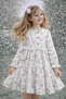 Girl's Floral Patterned Dress with Collar and Buttons - Stylish Collection - 2