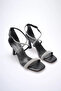 Black Women's Heeled Sandals Tr12My03A - 5