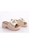 26Y453-1 Thick Heeled Platfom Sole Premium Slippers with Bow and Stones - 7