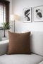 2-Piece Linen Look Throw Pillow Cover Brown - 2