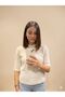 10654 Crew Neck Soft Textured Short Sleeve Knitwear Sweater-Beige - 2