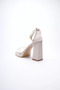 Women's Beige Heeled Sandals Tr12My01D - 7