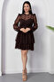 Crew Neck Layered Flocked Tulle Dress Ny3104 - 7