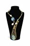 Special Design Necklace with Agate, Amethyst, and Stone Brass Detail