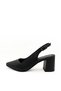 Genuine Leather Matte Black Color Thick Heel 35-36-37-38-39-40-41 Size Women's Heeled Shoes - 3