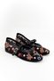 Pety Black Tulle Flower Embroidery Detail Women's Ballerinas - 4