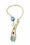 Special Design Necklace with Agate, Amethyst, and Stone Brass Detail - 2