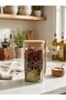 6-Piece Glass Spice Jar Set with Bamboo Lids and Spoons 960 ml - 2