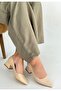 Meort Beige Patent Leather Thick Heeled Shoes - 3
