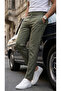 Men's Classic Fabric Trousers with Side Adjustment Buckle - 5