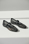 Black Studded Buckle Ballerinas, Casual, Comfortable, Stylish - 4