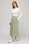 Mint Women's A-Line High-Waisted Flowy Flared Skirt with Pockets - Textured Linen