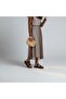 Brown Suede Genuine Leather Pin-Banded Women's Thick-Soled Sandals Slippers - 3