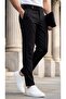 Men's Classic Fabric Trousers with Side Adjustment Buckle - 2