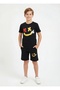 Round Neck T-Shirt and Capri Pants Emoji Print Detailed Boys' Summer Set - 3