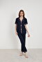 Bamboo Knitted Heart Embroidered Women's Pajama Set - 4