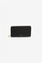 Foil Emboss Long Zip Fold Men's Wallet Black