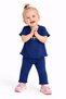 Baby Girl Flexible Ruffled Style Floral Embroidered Ribbed 2-Piece Set - 7
