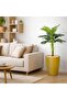 شجرة نخيل صناعية صغيرة مع وعاء بلاستيكي أصفر - ارتفاع 125 سم - 4