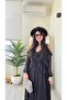 Ruffled Flounce Tie Shoulder Window Detail Chiffon Lined Very Stylish Long Dress