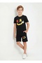 Round Neck T-Shirt and Capri Pants Emoji Print Detailed Boys' Summer Set