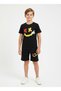 Round Neck T-Shirt and Capri Pants Emoji Print Detailed Boys' Summer Set - 2