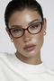 Cat Eye Bone Transparent Women Men Unisex Blue Light Protect Screen Goggles Glasses - 5