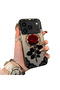 iPhone 17/18 Pro Compatible Silicone Edge Hard Back Anti-Fall Phone Case Rose Pattern - 3