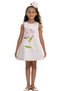 3-7 Years Old Girl's Evening Dress Wedding Birthday Model Ecru Floral Embroidery -6 Y - 2