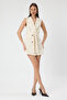 Button-Closure Cotton Regular Fit Jacket with Belt Detail # 7909 - 6