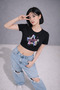 Women's Dream Star Printed Basic Daily Use Tee Crop - 2