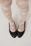 Leather Women's Ballerina Shoes with Bow Buckle, Round Toe, Comfortable Non-Slip Sole - 7