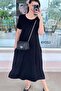 Short Sleeve Crew Neck Viscose Dress 6Y052 - 3