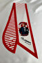 Red and White Stripe Detail Kemal Atatürk Scarf (80cm) - 2