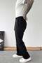 Black Straw Detail Baggy Linen Trousers - 3