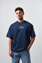 Men's Far from Basic Embroidered Oversize T-Shirt Navy Blue - 2